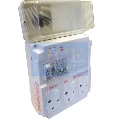 Distribution Board Ready DIN+ Bulk Head-2x 3pin+2x ZA Socket-