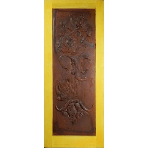 Door Carved Hardwood Big Five-Exterior Door-Ambro-diyshop.co.za