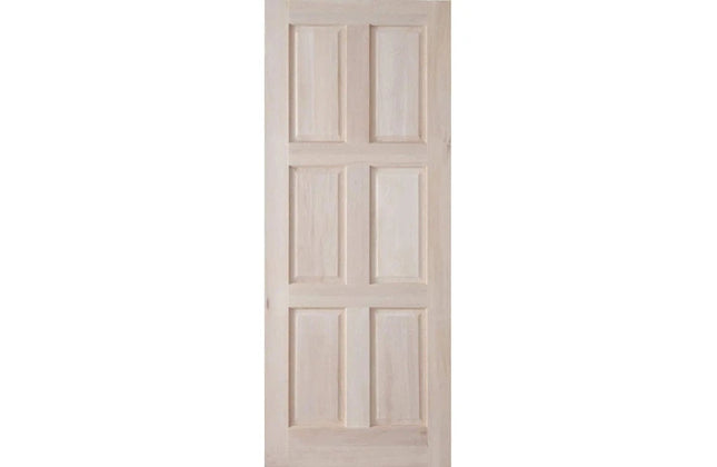 Door Hardwood Vertical Panel-6 Panel