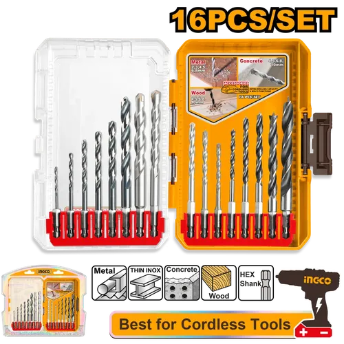 Drill Bit Set Wood,Steel & Masonary iNGCO-