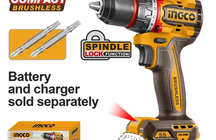 Drill Cordless 𝑃20ˢ iNGCO-55𝑁-𝑚-Tool Only-