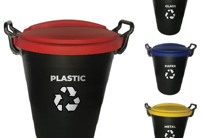 Dustbin with Lock Lid-Green-70ℓ