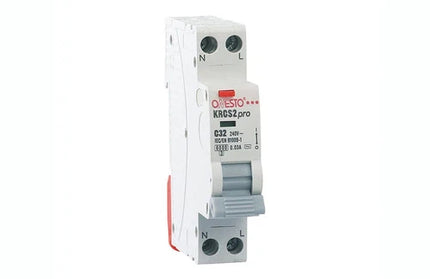 Earth Leakage RCCB DIN Onesto-40𝐴 30𝑚𝐴 4𝑘𝐴-1𝑃ole+N(1MOD)