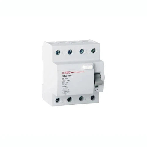 Earth Leakage RCCB DIN Onesto-63𝐴 30𝑚𝐴 3𝑘𝐴-3𝑃ole+N-