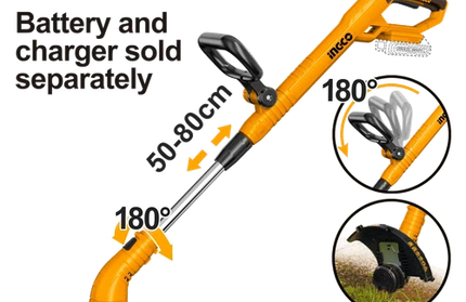 Edge Trimmer Cordless 𝑃20ˢ iNGCO-Tool Only-