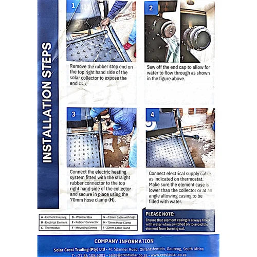 Element for Geyser Solar Low Pressure CrestSolar