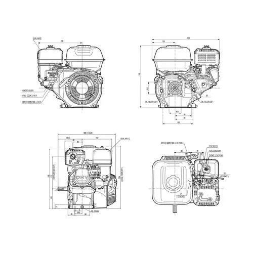 Engine 4T Horizontal Shaft 3.6𝑘𝑊 GP160 HONDA-Horizontal-Petrol-Pull