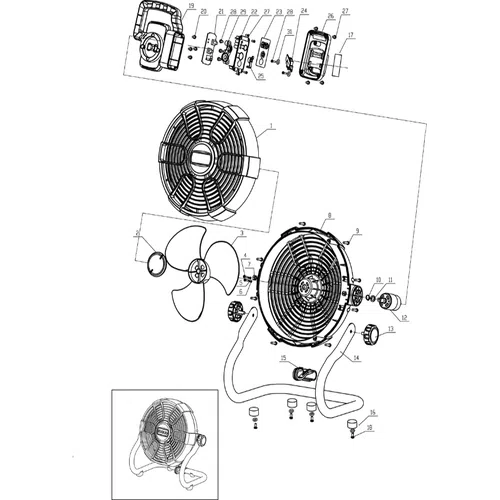 Fan Cordless/Electric 𝑃20ˢ 280𝑚𝑚 iNGCO (ON HOLD)-Tool Only-