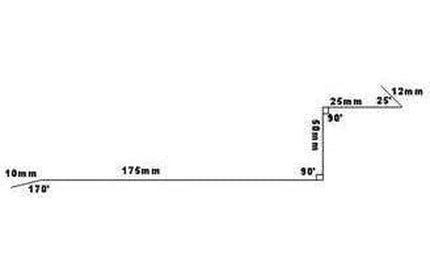 Flashing Combo Overtile GALV 𝑇0.4𝑚𝑚-175x50x25𝑚𝑚 x 𝐿1.8m-