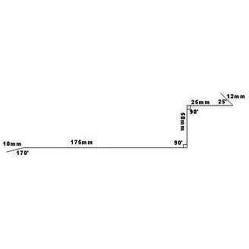 Flashing Combo Overtile GALV 𝑇0.4𝑚𝑚-175x50x25𝑚𝑚 x 𝐿1.8m-