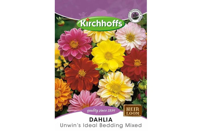 Flower Seed Dahlia Kirchhoffs-Unwin’s Ideal Bedding Mix-Picture Packet