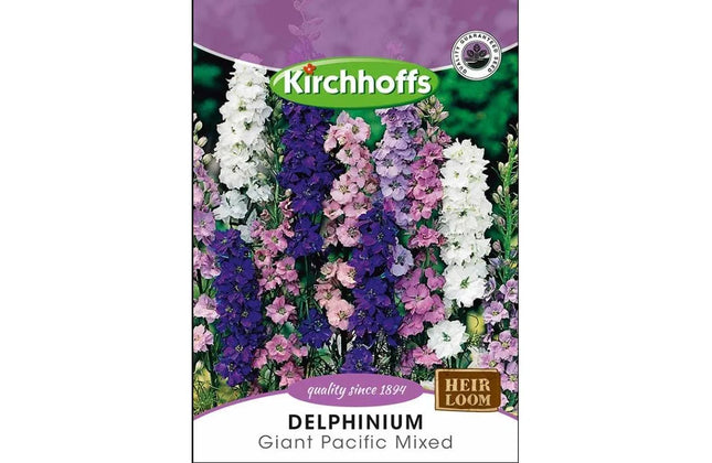 Flower Seed Delphinium Kirchhoffs-Giant Pacific Mixed-Picture Packet