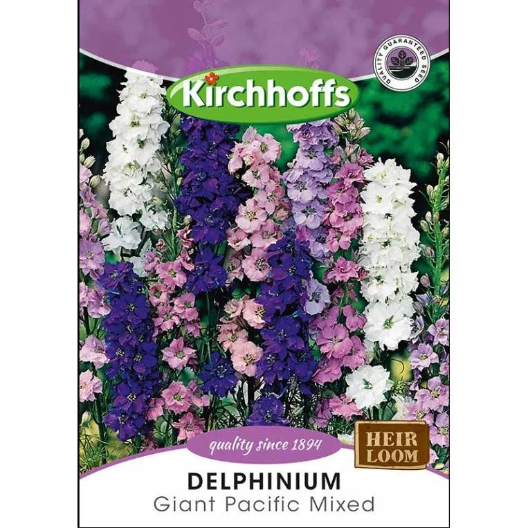 Flower Seed Delphinium Kirchhoffs-Giant Pacific Mixed-Picture Packet-