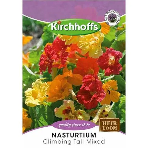 Flower Seed Nasturtium Kirchhoffs-Climbing Tall Mixed-Picture Packet-