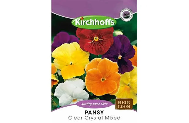 Flower Seed Pansy Kirchhoffs-Clear Crystal Mixed-Picture Packet