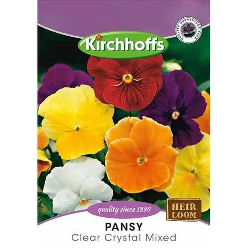 Flower Seed Pansy Kirchhoffs-Clear Crystal Mixed-Picture Packet-