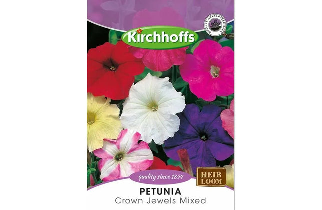 Flower Seed Petunia Kirchhoffs-Crown Jewels Mixed-Picture Packet