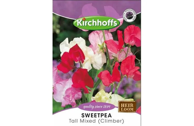 Flower Seed Sweetpea Kirchhoffs-Tall Mixed (climber)-Picture Packet