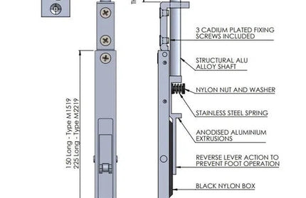 Flush Bolt for Aluminium Door ALUFAB-150x19mm-Aluminium-