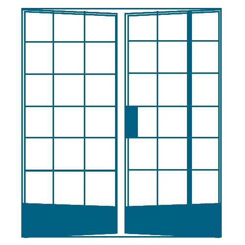 French Door Steel Double FX7 Cottage Pane-Window Frames-Robmeg-𝑤1511 x 𝒉2134mm-Open In Right-diyshop.co.za