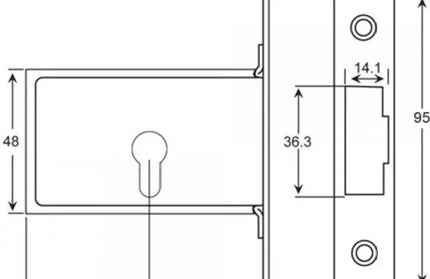 Gate Lock Square Cylinder Slam Swiss-