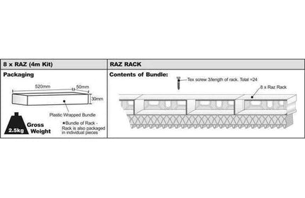 Gate Rack Nylon Raz Centurion-4m (8x500mm)-