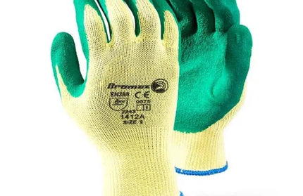 Glove Latex Dip Gripper Green Dromex-Large #10