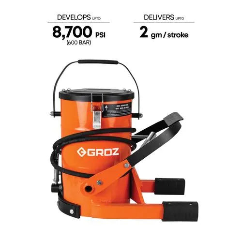 Grease Gun Foot Bucket Groz-10kg-