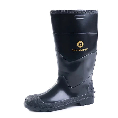 Gumboots Water Boot Knee Length Bata-5-Black-