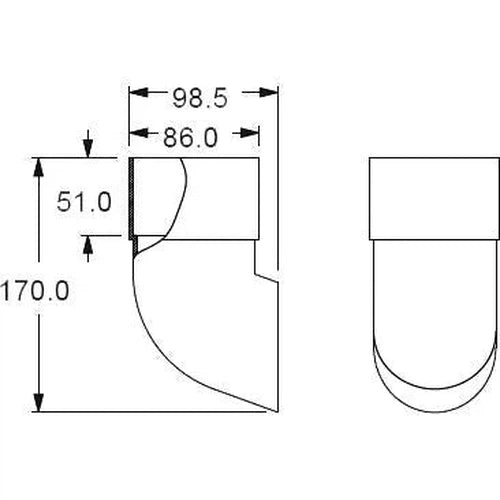 Gutter Vynadeep Downpipe Shoe-Vynadeep-Marley-80mm-diyshop.co.za