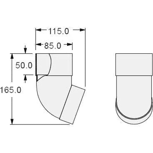 Gutter Vynadeep Swanneck Ends 110°-80mm-