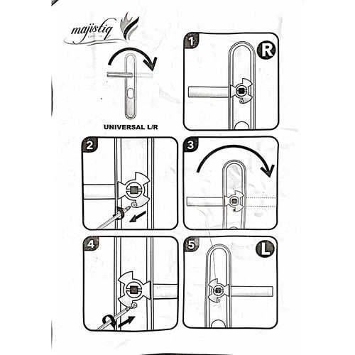 Handles for Steel Door-Silver-