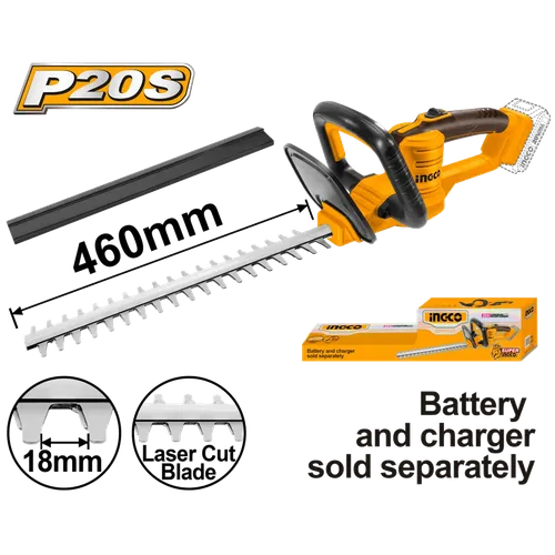 Hedge Trimmer Cordless 20𝑉 iNGCO-460mm-Tool Only-
