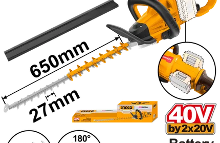 Hedge Trimmer Cordless 2x𝑃20ˢ iNGCO-650mm-Tool Only-