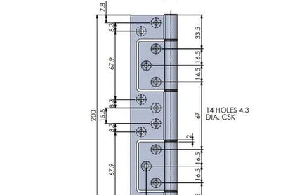 Hinge Aluminium Sinkless Centered-Aluminuim-100𝑚𝑚-pair