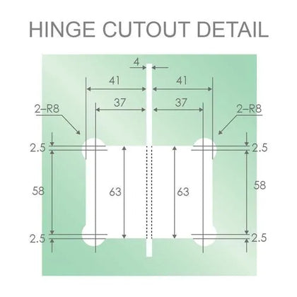 Hinge Glass to Glass 180° for Silhouette Frameless Shower-Stainless steel-each-