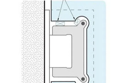 Hinge Wall Mount 90° for Silhouette Frameless Shower-Half Plate-Stainless steel-each