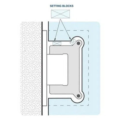 Hinge Wall Mount 90° for Silhouette Frameless Shower-Half Plate-Stainless steel-each