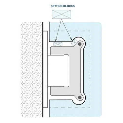 Hinge Wall Mount 90° for Silhouette Frameless Shower-Half Plate-Stainless steel-each