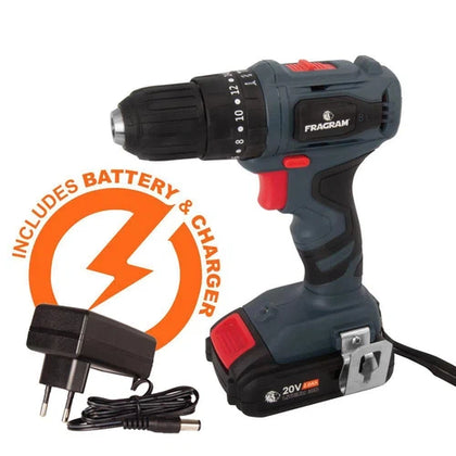 Impact Drill Cordless 20𝑉 40𝑁-𝑚 SET Fragram-