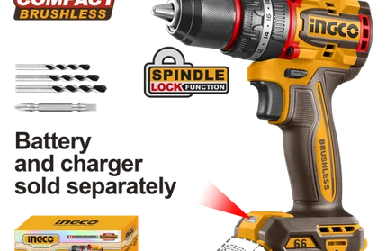 Impact Drill Cordless 𝑃20ˢ iNGCO-66𝑁-𝑚-Tool Only-