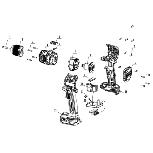 Impact Drill Cordless 𝑃20ˢ iNGCO-55𝑁-𝑚-Tool Only-