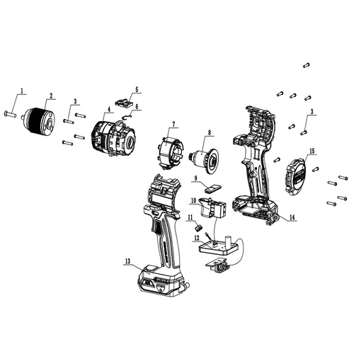 Impact Drill Cordless 𝑃20ˢ iNGCO-55𝑁-𝑚-Tool Only-