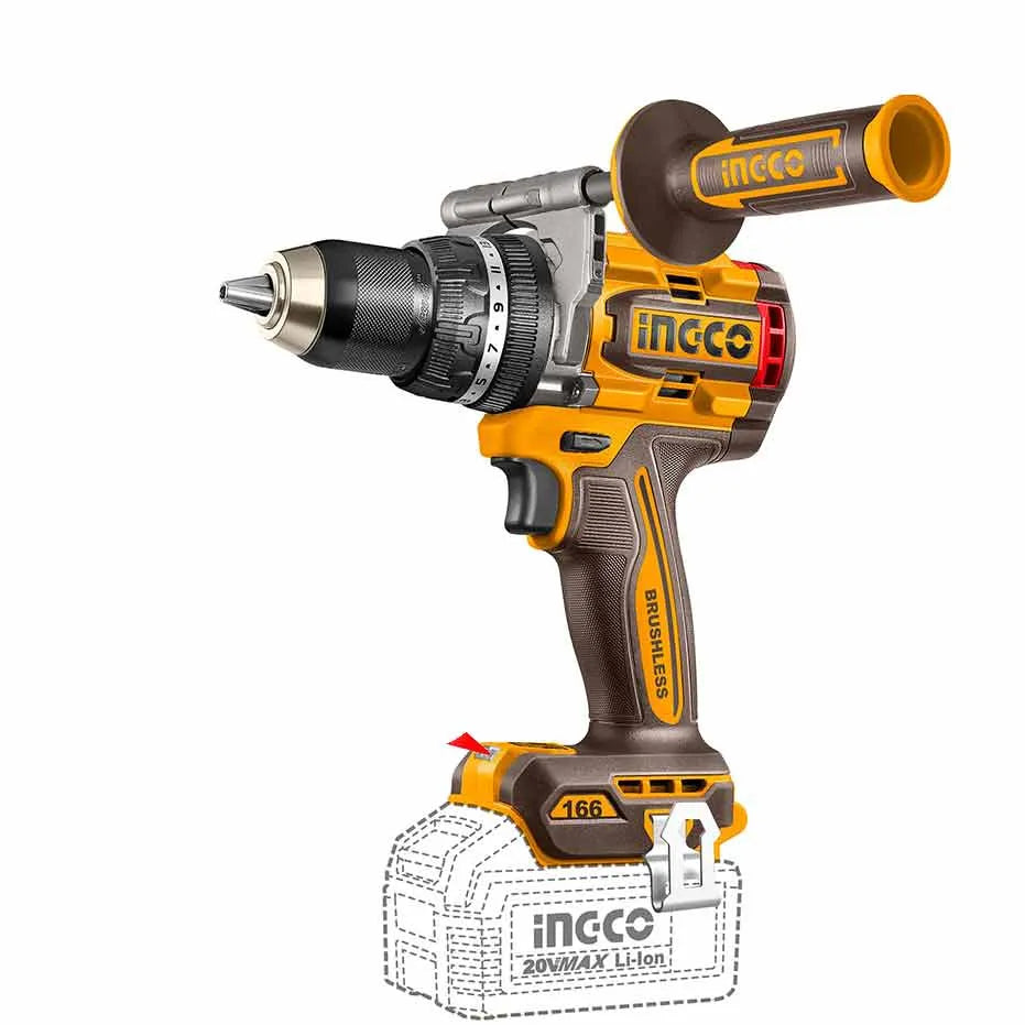 Impact Drill Cordless 𝑃20ˢ iNGCO-55𝑁-𝑚-Tool Only-