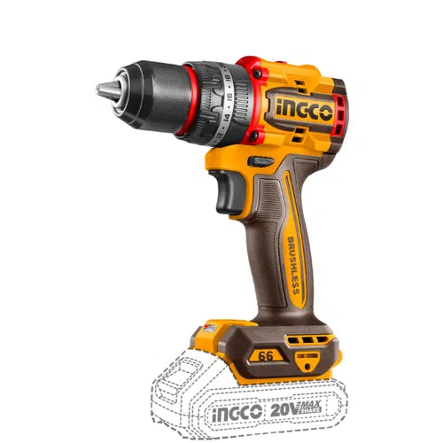 Impact Drill Cordless 𝑃20ˢ iNGCO-55𝑁-𝑚-Tool Only-