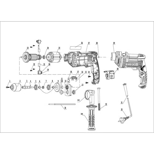 Impact Drill Electric 810𝑊 iNGCO-