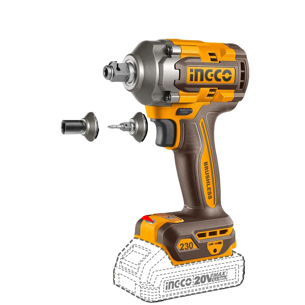 Impact Driver/Wrench Cordless 𝑃20ˢ 1/2" SET iNGCO-230𝑁-𝑚-+2x 2AH Batt & Chrg