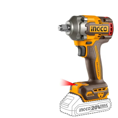 Impact Wrench 1/2" Cordless 𝑃20ˢ iNGCO-400𝑁-𝑚-Tool Only
