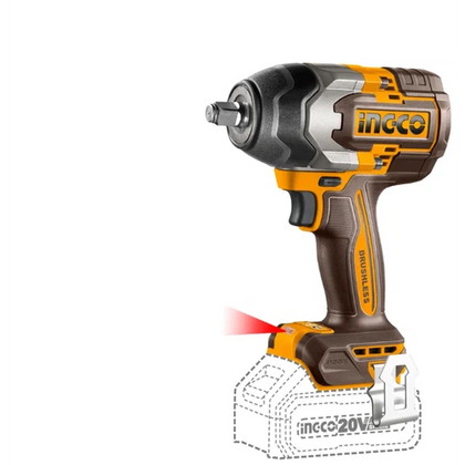 Impact Wrench 1/2" Cordless 𝑃20ˢ iNGCO »-850𝑁-𝑚-Tool Only