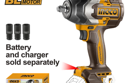 Impact Wrench 1/2" Cordless 𝑃20ˢ iNGCO-400𝑁-𝑚-Tool Only-